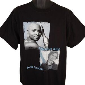 Vintage Angelique Kidjo Josh Groban T Shirt Mens Size Large Black Y2K Tour